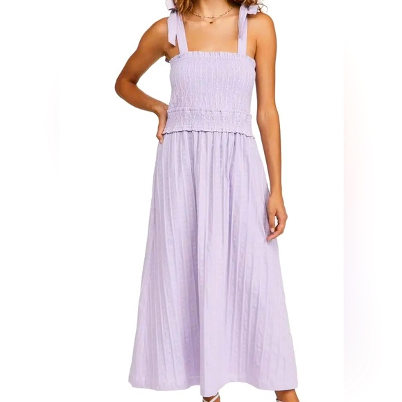 LOST + WANDER Angel In Disguise Maxi Dress Lilac Smocked Dress Women’s size XS - Picture 1 of 6